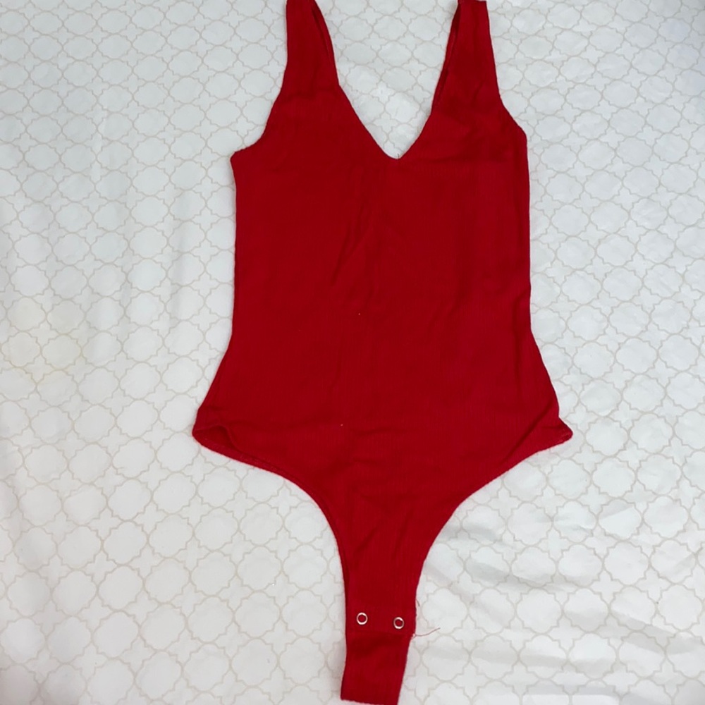 Red Lowcut Bodysuit